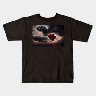 Broken Heart in the Clouds /  Broken Hearts Unwind Designs Kids T-Shirt